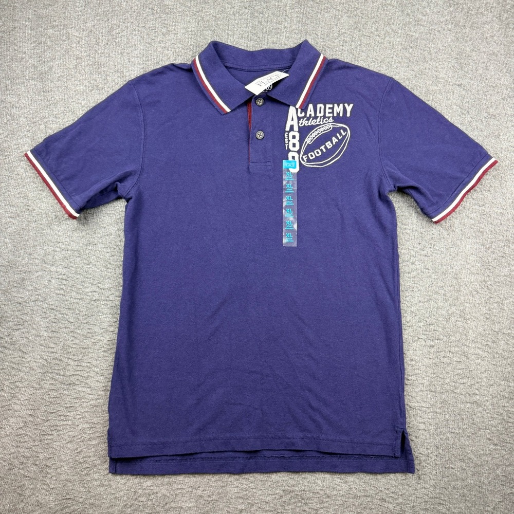 The Children's‎ Place Boys Navy Academy Athletics Football Polo Shirt XL 14 NWT